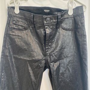Hudson black metallic herringbone print skinny jeans size 26